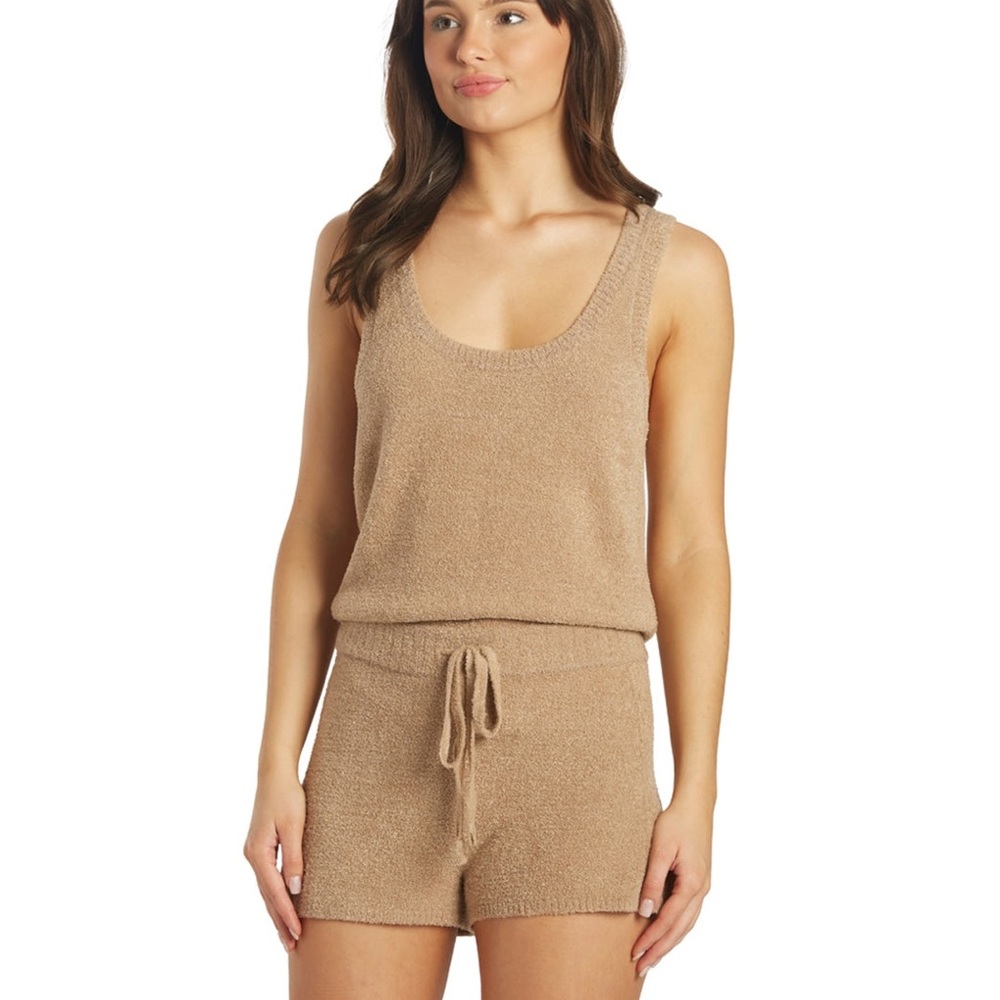 Spiritual Gangster Serenity Chenille Sleeveless Romper Tan Lounge Soft XS